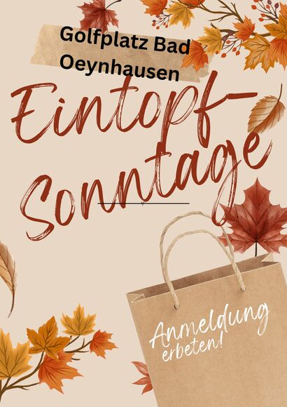 Dunkelrot Orange Braun Handschrift Gemalt Herbst Markt Poster